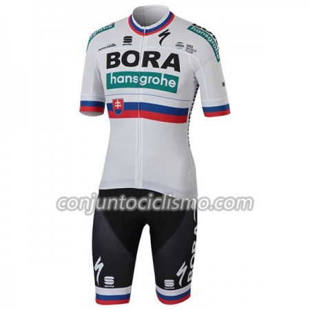 Conjunto Maillot + Culotte Corto con tirantes 2018 Bora-Hansgrohe Campeonato de Eslovaquia Mujer
